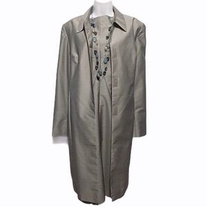Classiques Entien Pewter Raw Silk Dress Suit